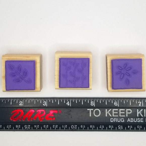 Stampin' Up! Nine Piece Retro 2003 "Garden Blocks" Wooden Rubber Stamp Set - Picture 4 of 8